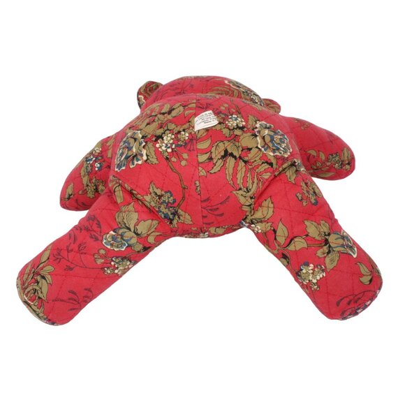 Americana by Sharif Quilted Multi Colored Floral Design Stuffed Decor Bear Plush - Picture 3 of 5